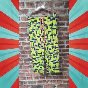 HUE Women’s Lounge Pants | Cocktail Print | Size Small Lime Green 28–31" Waist